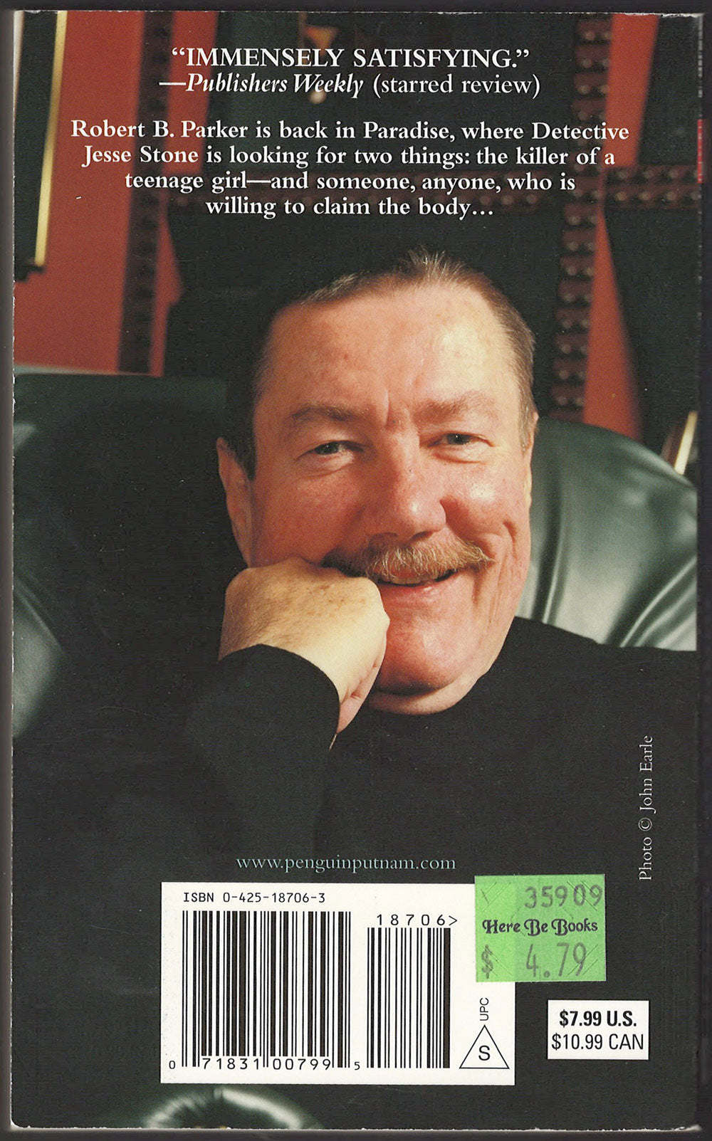 Death in Paradise by Robert Parker back cover