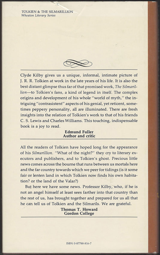 Tolkien and the Silmarillion by Clyde Kilby back cover