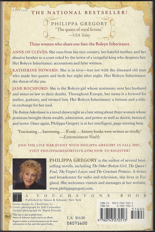 The Boleyn Inheritance by Philippa Gregory back cover