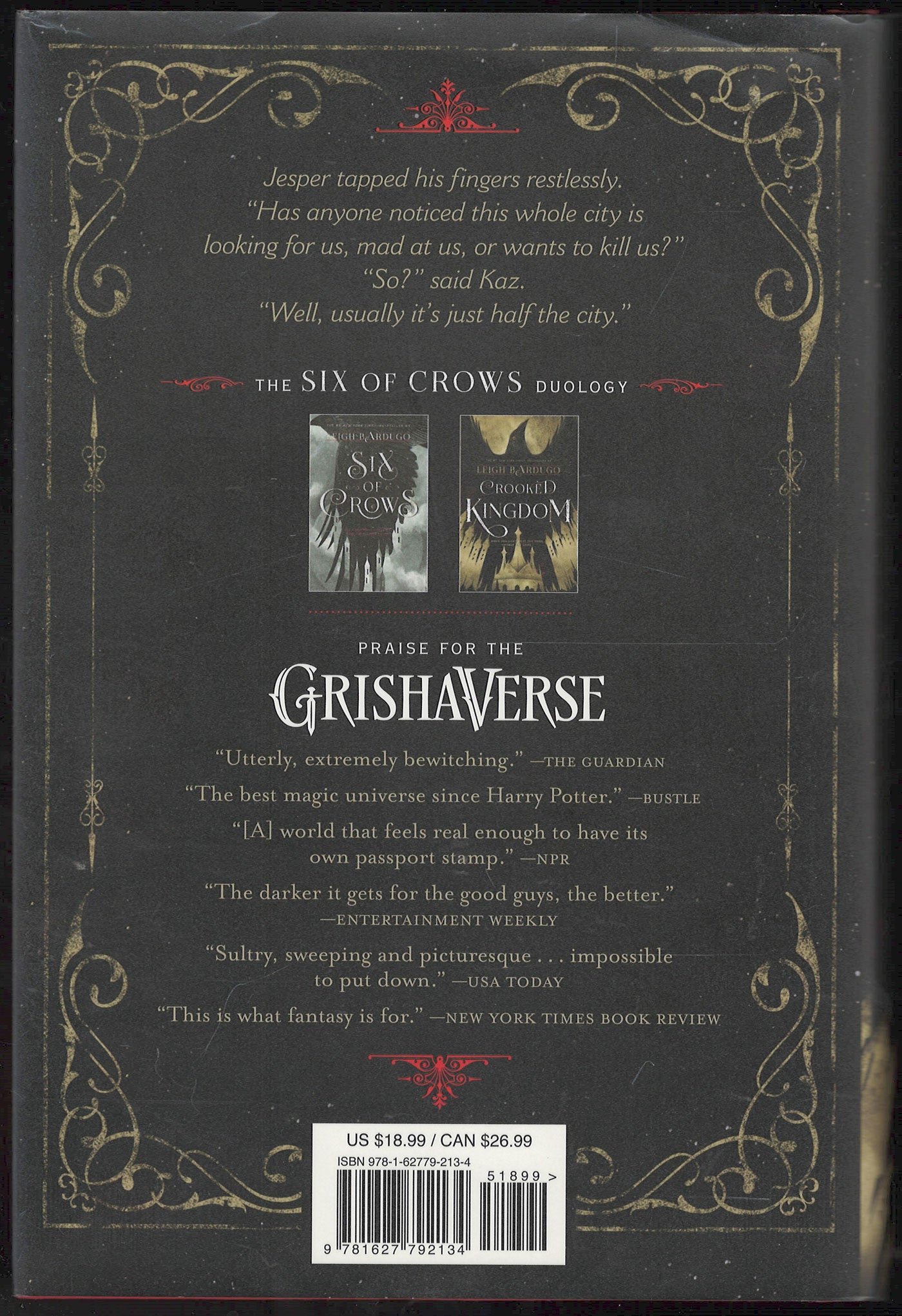 Crooked Kingdom by Leigh Bardugo back cover