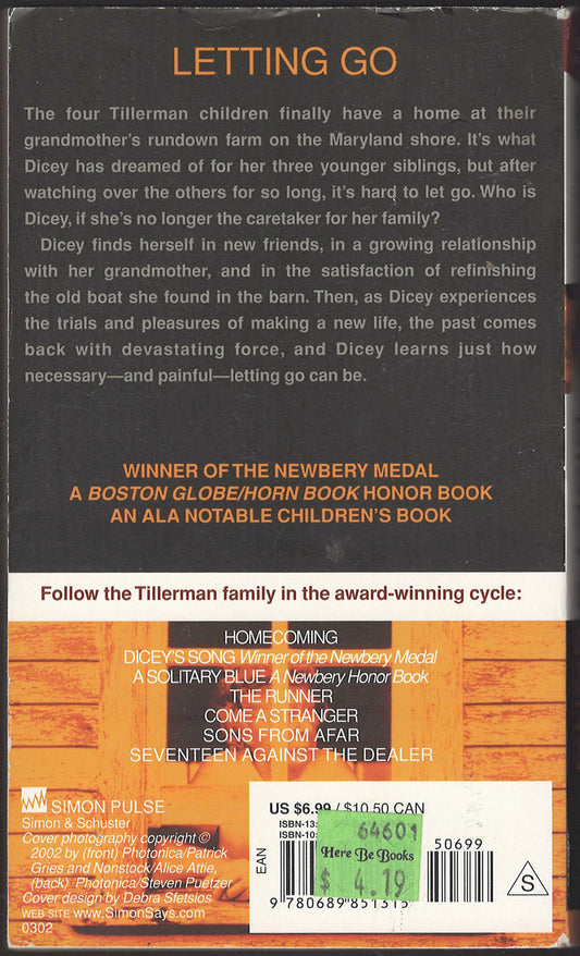 Dicey's Song by Cynthia Voigt back cover