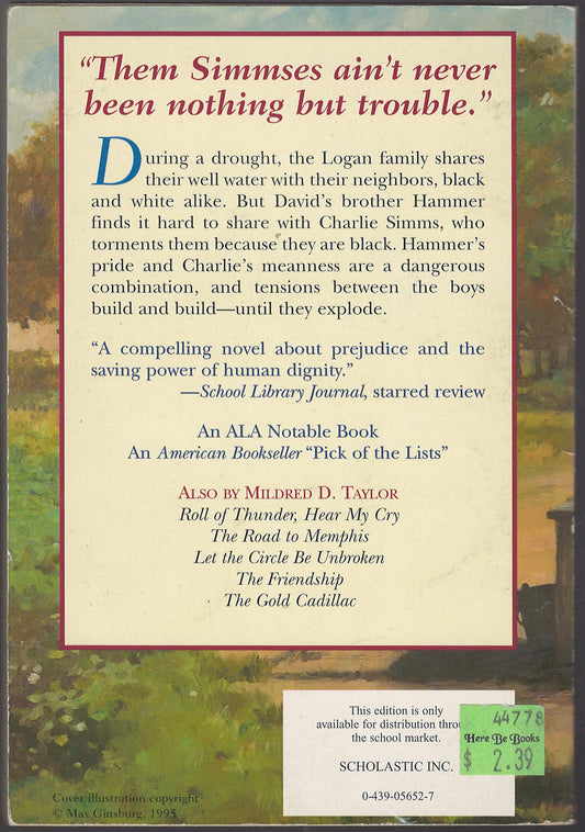 The Well by Mildred Taylor back cover