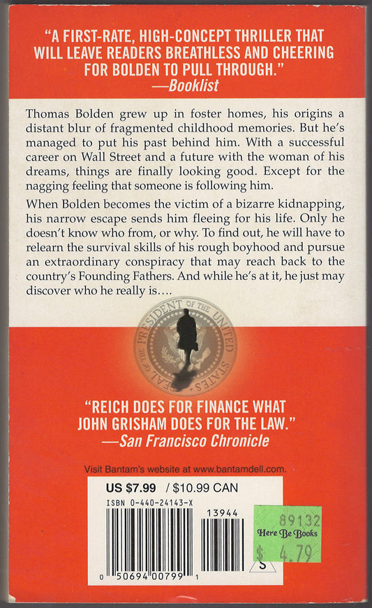 The Patriots Club by Christopher Reich back cover