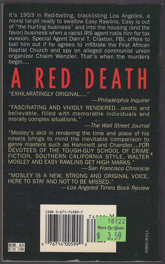 A Red Death by Walter Mosley back cover