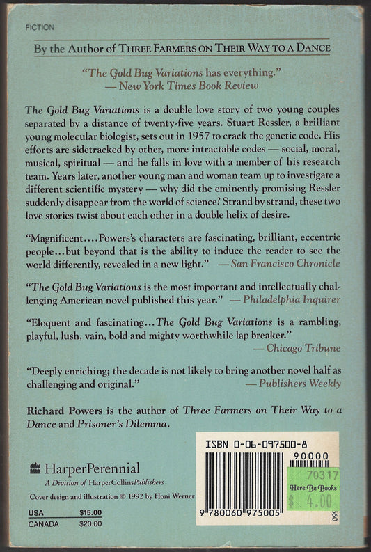 The Gold Bug Variations by Richard Powers back cover