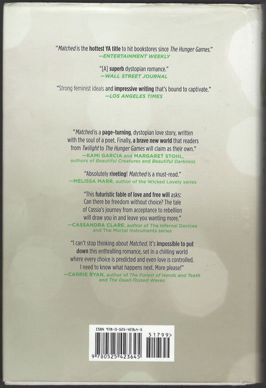 Matched by Ally Condie back cover