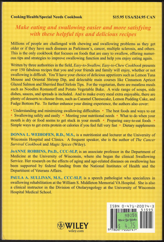 Easy-to-Swallow, Easy-to-Chew Cookbook back cover