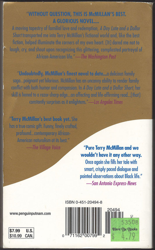 A Day Late and a Dollar Short by Terry McMillan back cover