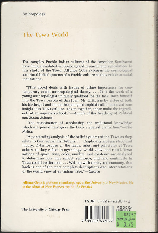 Tewa World Space, Time, Being, and Becoming in a Pueblo Society back cover