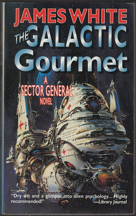 Front cover of The Galactic Gourmet by James White featuring a spaceship.