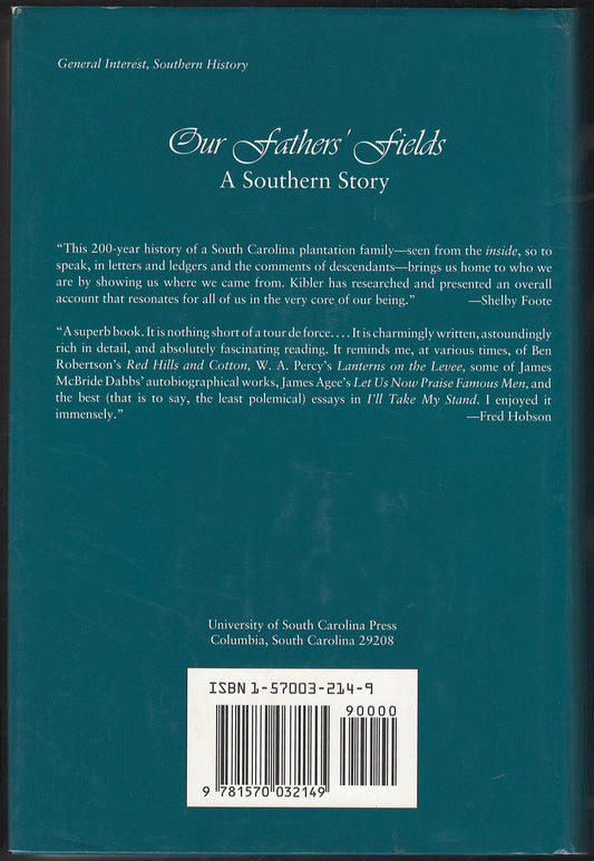 Our Fathers' Fields: A Southern Story back cover