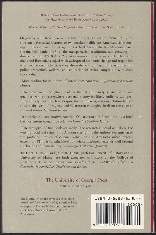 The Web of Progress by William and Jane Pease back cover
