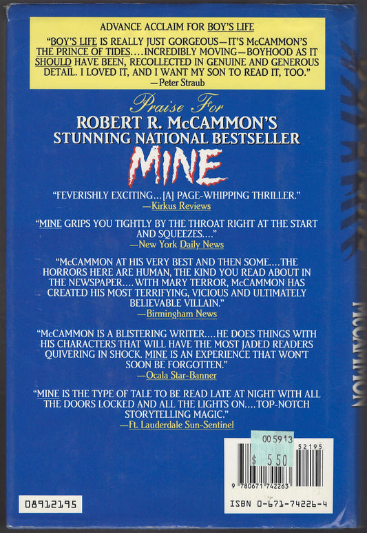 Boy's Life by Robert R. McCammon back cover