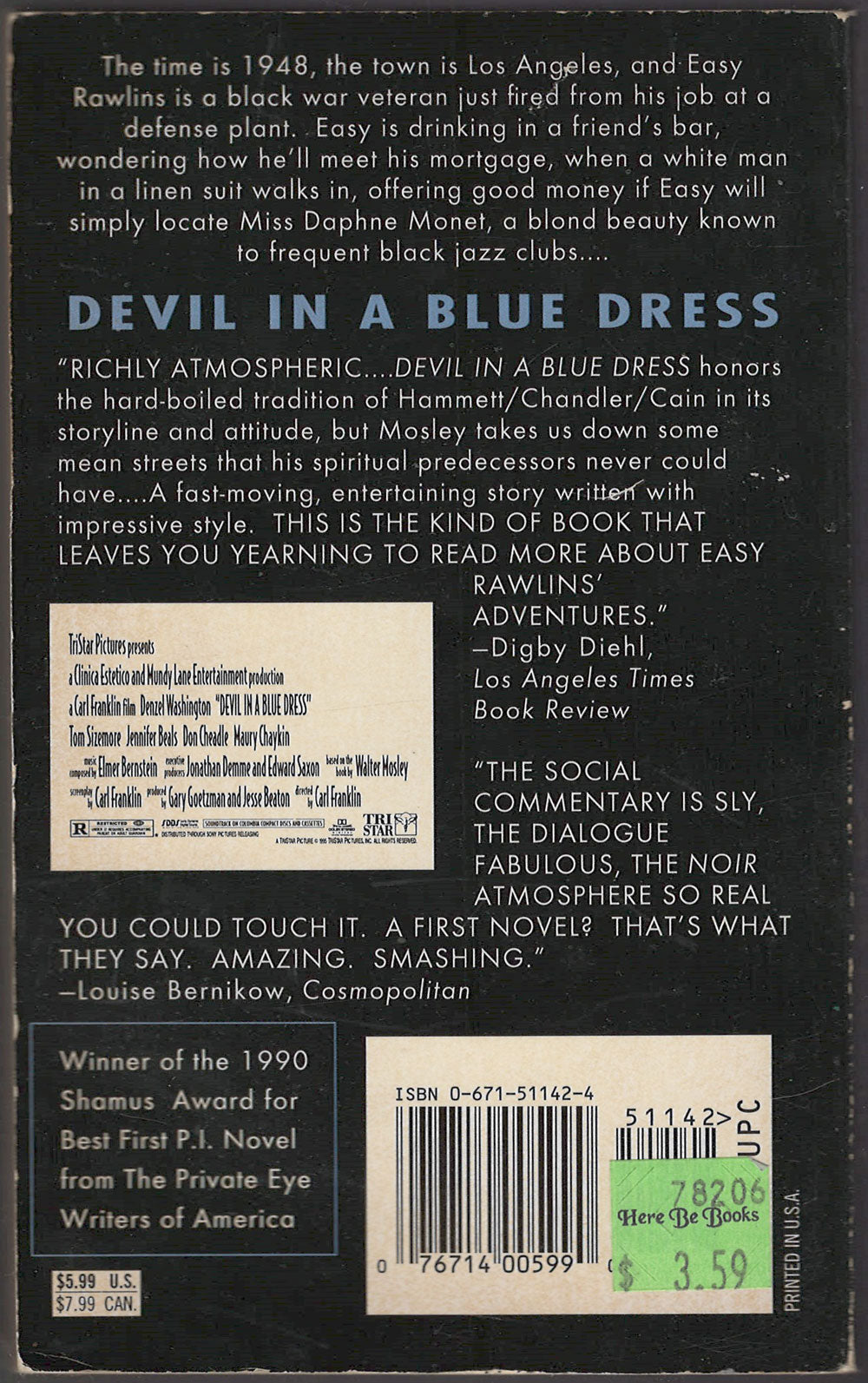 Devil in a Blue Dress by Walter Mosley back cover