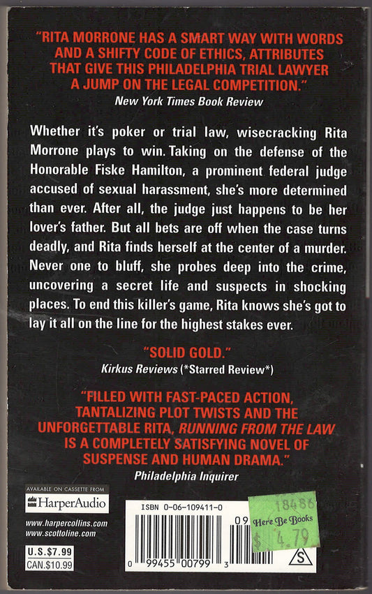 Running from the Law by Lisa Scottoline back cover