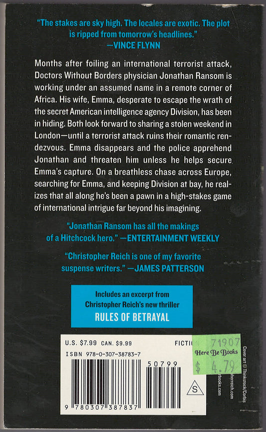 Rules of Vengeance by Christopher Reich back cover