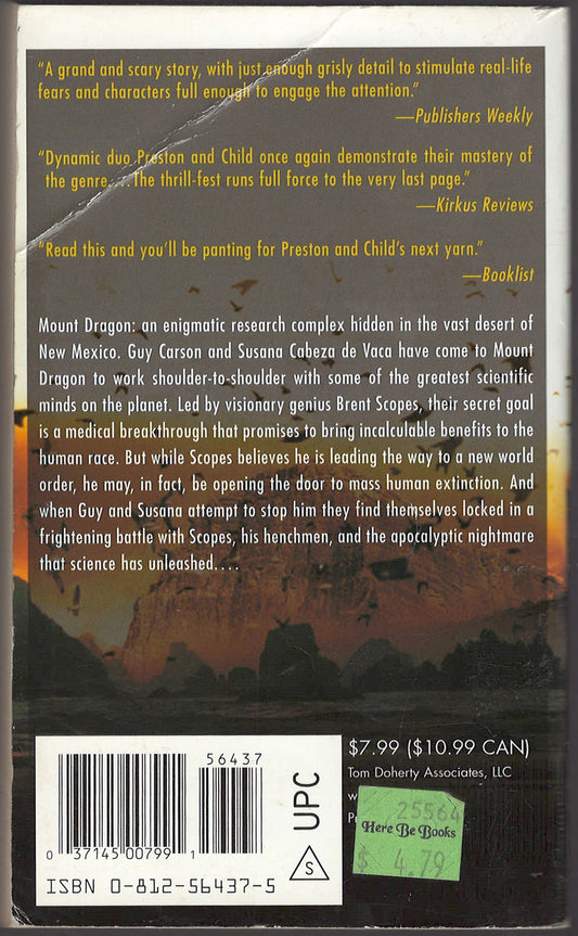 Mount Dragon by Douglas Preston and Lincoln Child back cover