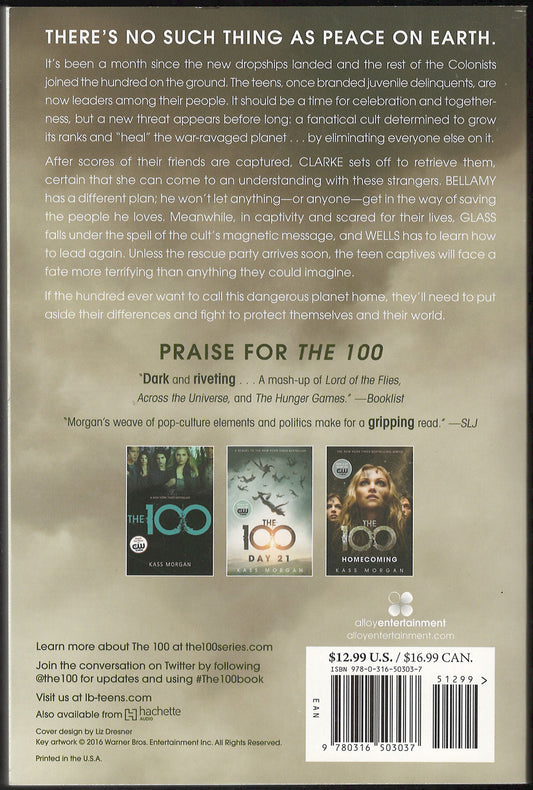 The 100: Rebellion by Kass Morgan back cover.