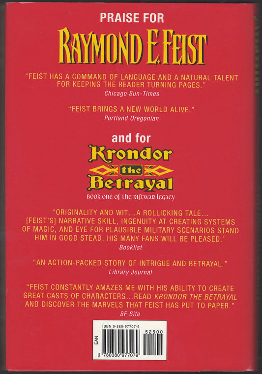 Krondor the Assassins by Raymond Feist back cover