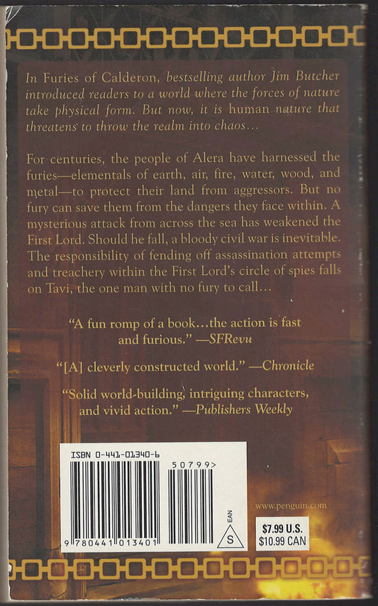 Academ's Fury by Jim Butcher back cover