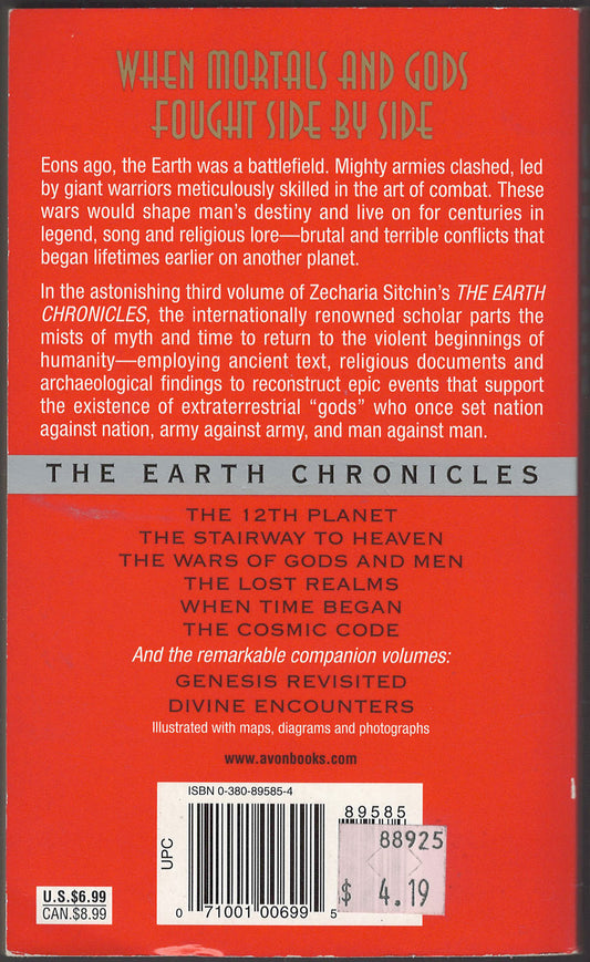 The Wars of Gods and Men by Zecharia Sitchin back cover