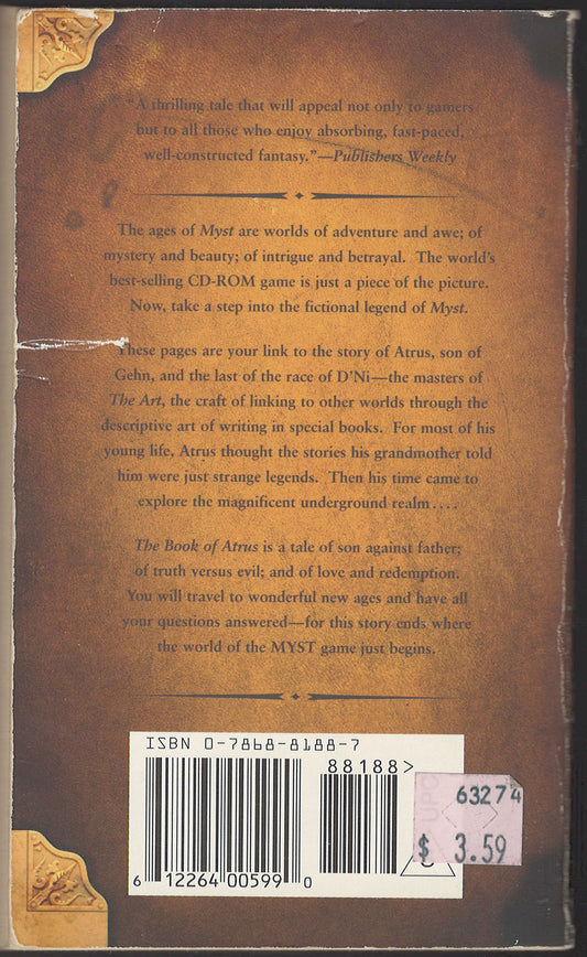 Book of Atrus by Rand Miller and Robyn Miller back cover