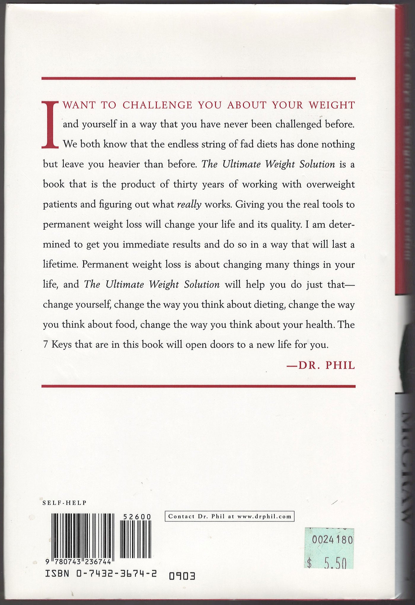 Ultimate Weight Solution: The 7 Keys to Weight Loss Freedom back cover