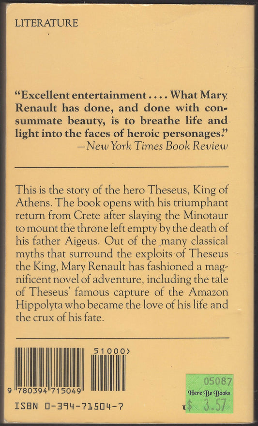 The Bull From the Sea by Mary Renault back cover