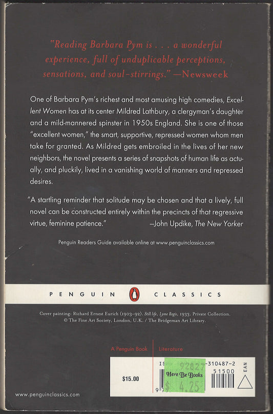 Excellent Women by Barbara Pym back cover
