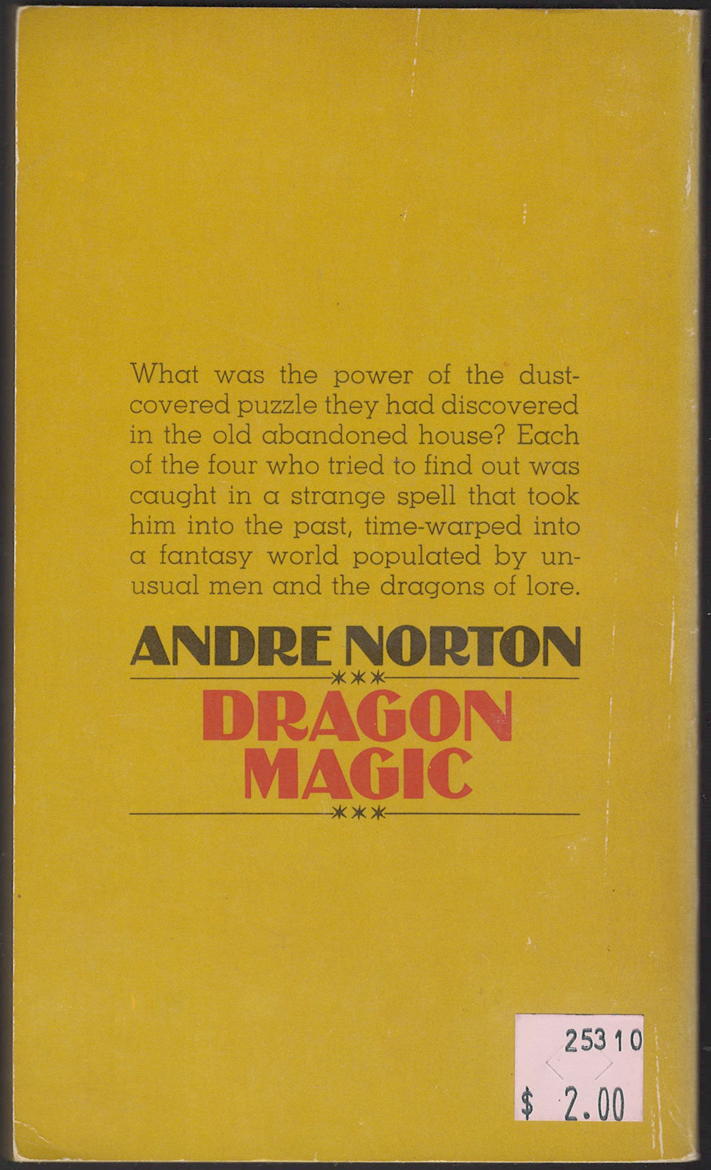 Dragon Magic by Andre Norton back cover
