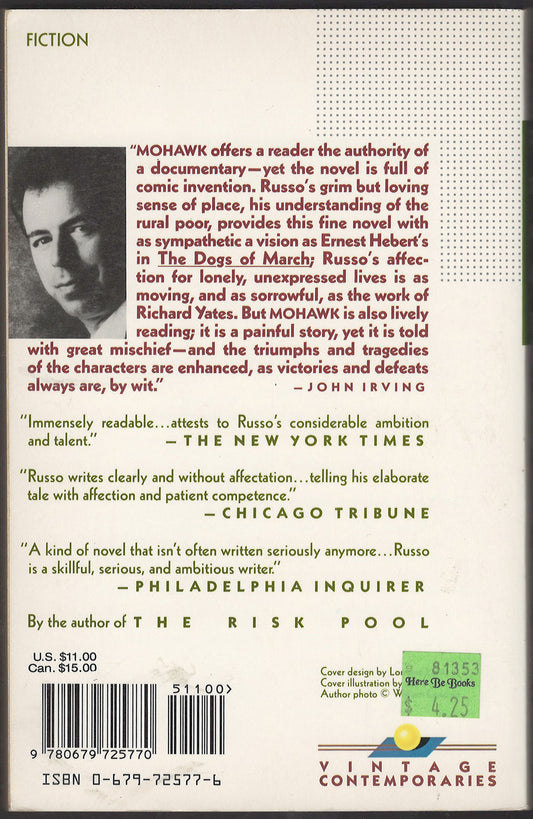 Mohawk by Richard Russo back cover