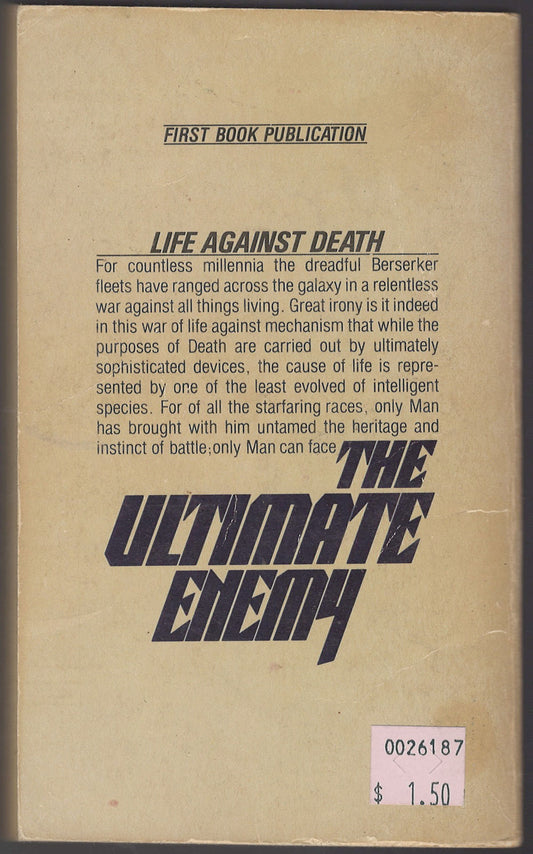 The Ultimate Enemy by Fred Saberhagen back cover