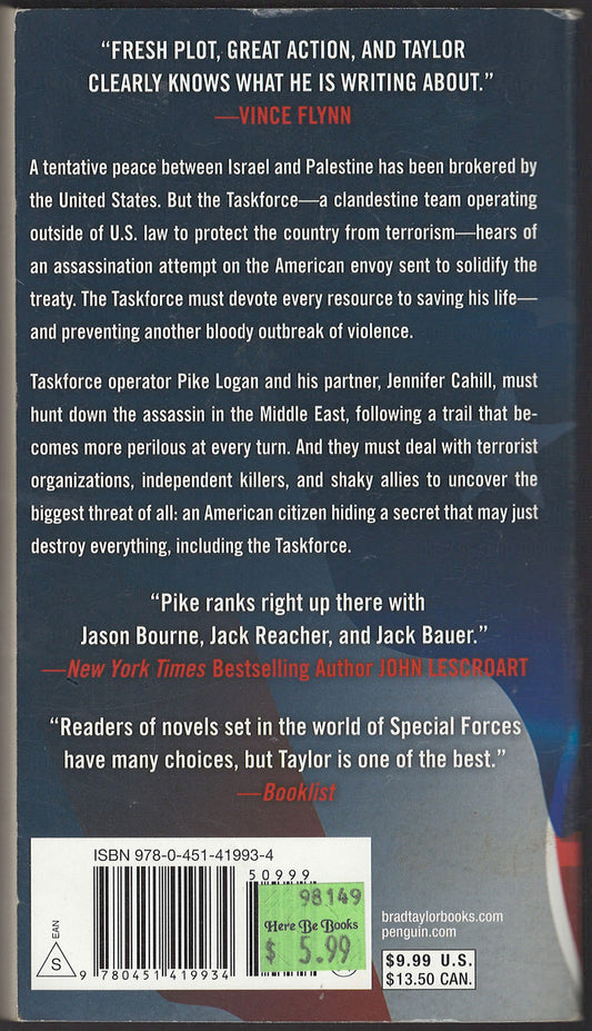 Enemy of Mine by Brad Taylor back cover