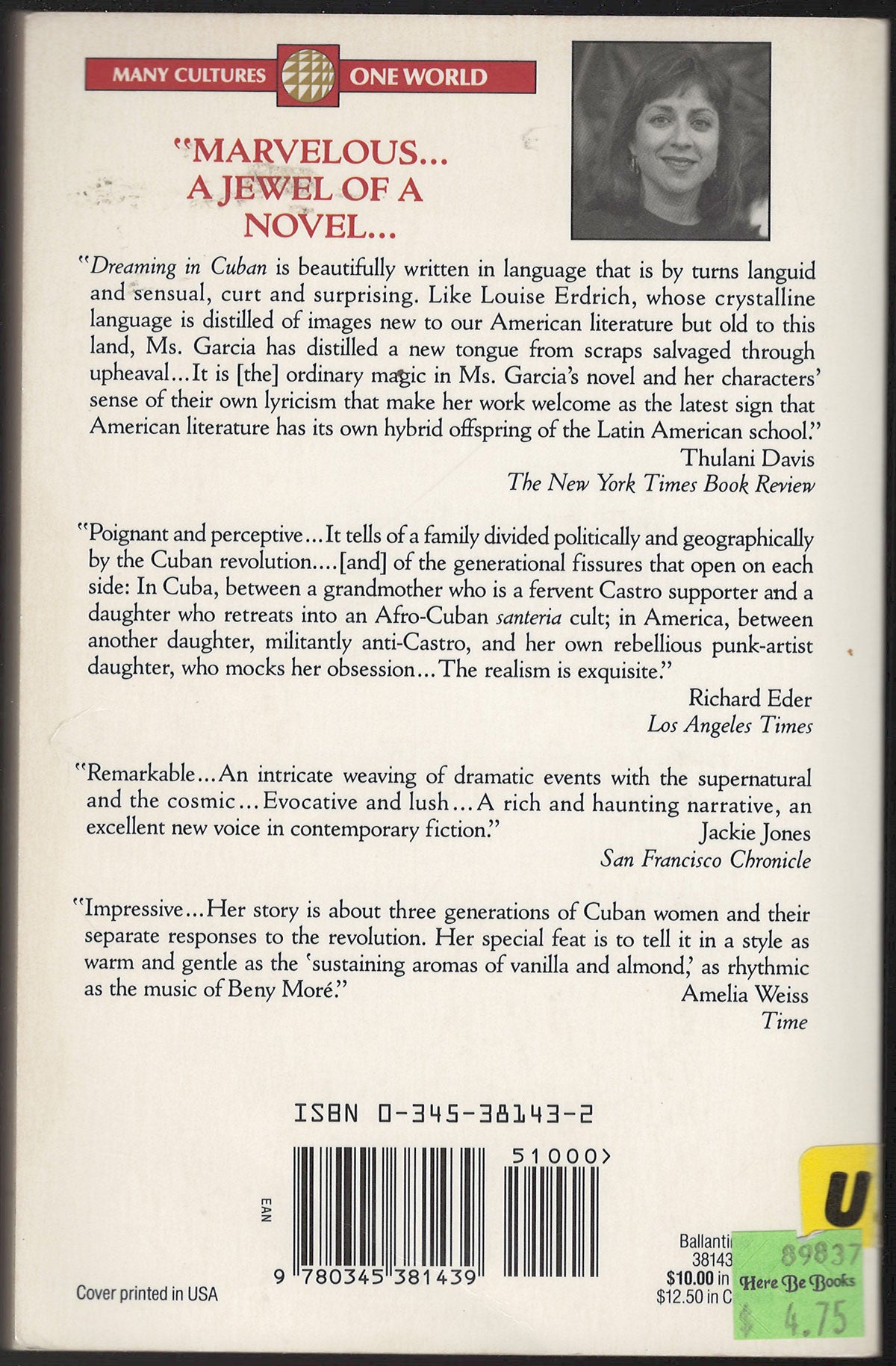 Dreaming in Cuban by Cristina Garcia back cover