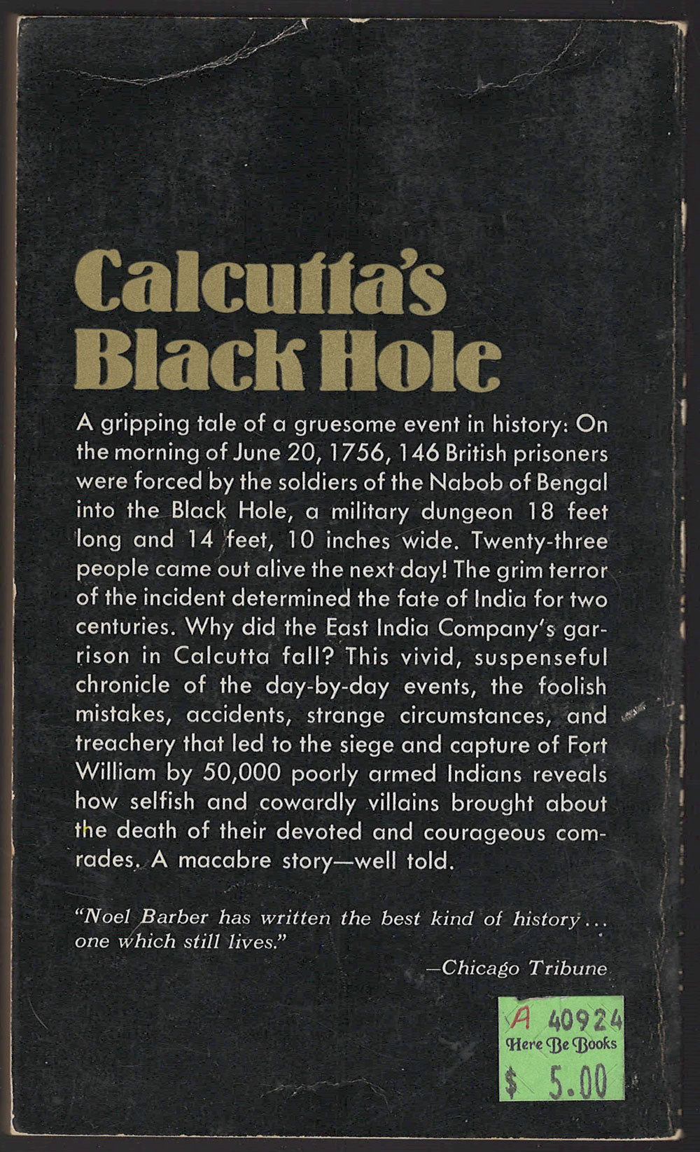 The Black Hole of Calcutta back cover
