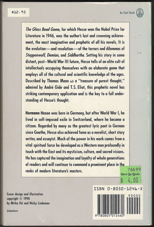 The Glass Bead Game (Magister Ludi) by Hermann Hesse back cover