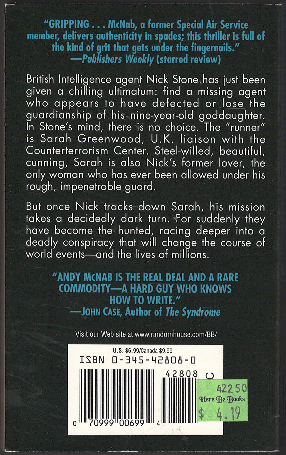 Crisis Four by Andy McNab back cover