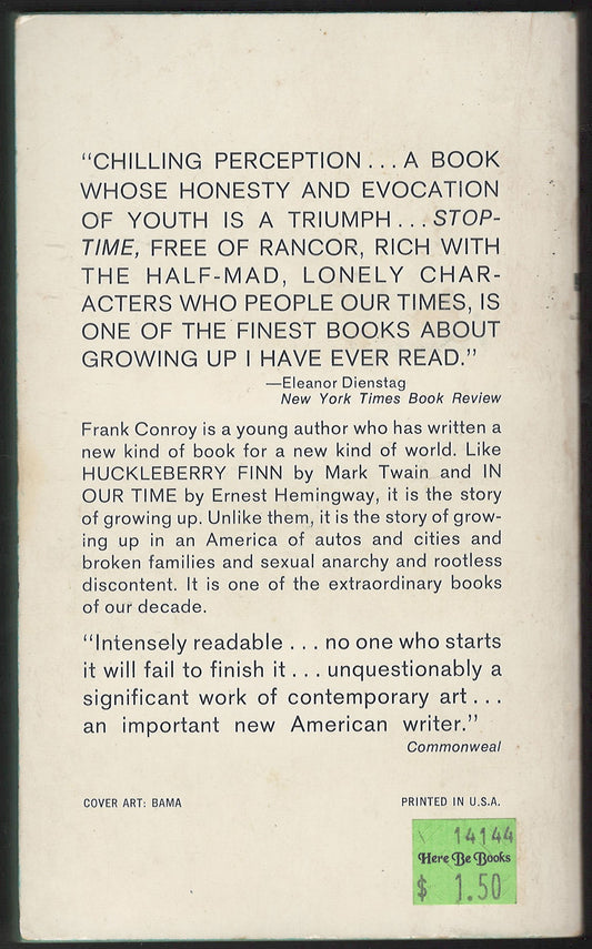 Stop-Time by Frank Conroy back cover