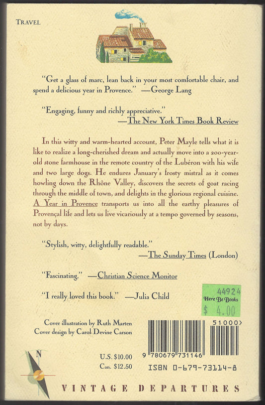 A Year in Provence by Peter Mayle back cover
