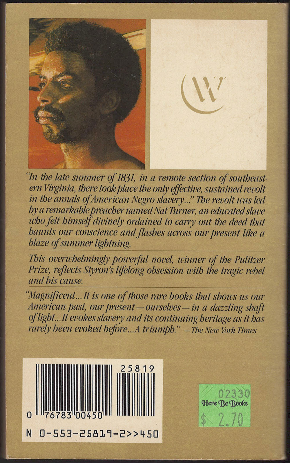 Confessions of Nat Turner by William Styron back cover