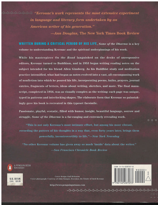 some of the dharma by Jack Kerouac back cover