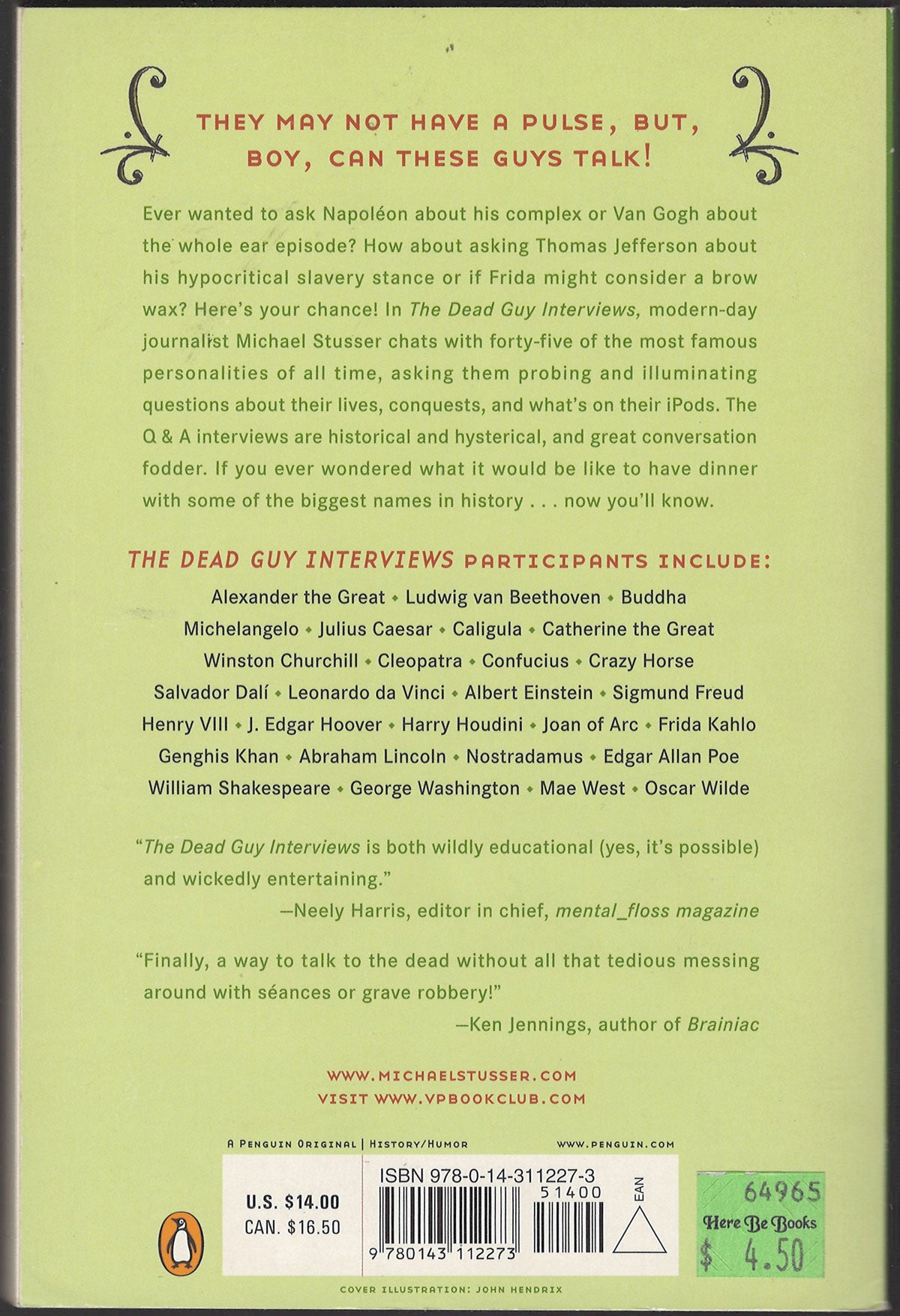 The Dead Guy Interviews by Michael Stusser back cover