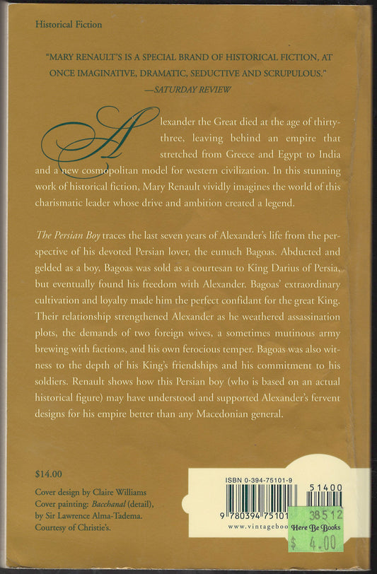 The Persian Boy by Mary Renault back cover