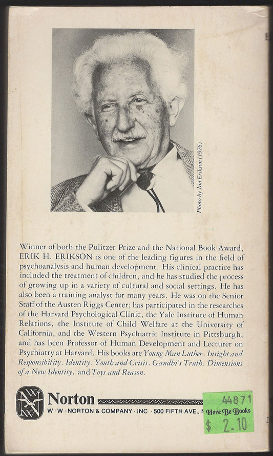 Childhood and Society by Erik H. Erikson back cover