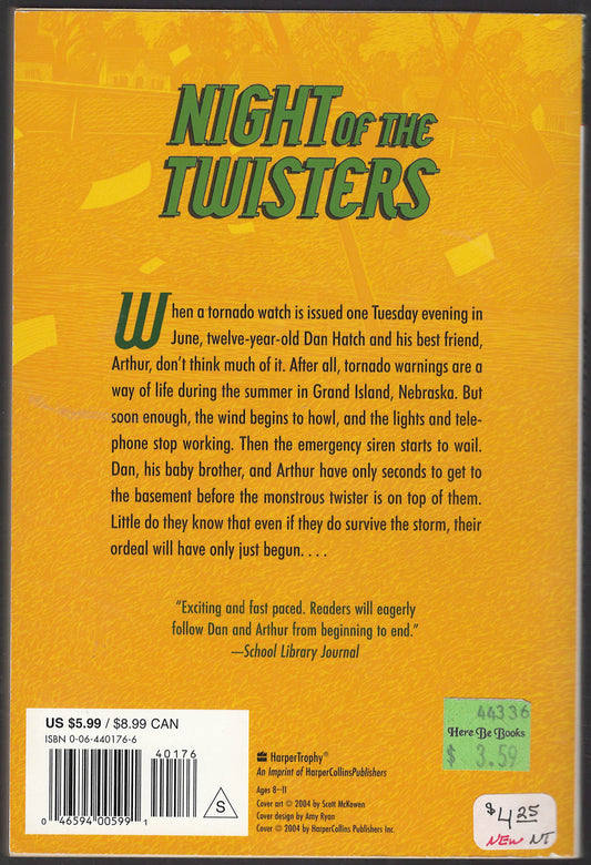 Night of the Twisters by Ivy Ruckman back cover