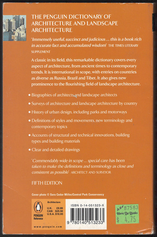 Penguin Dictionary of Architecture and Landscape Architecture back cover