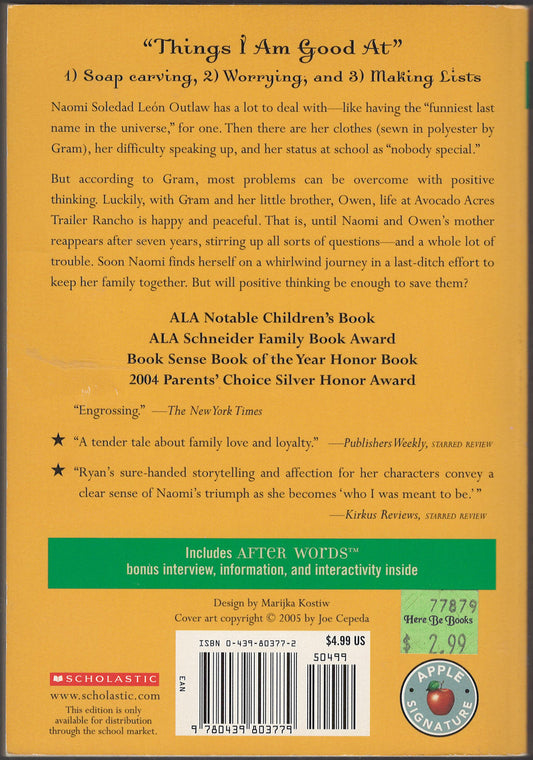 Becoming Naomi Leon by Pam Munoz Ryan back cover