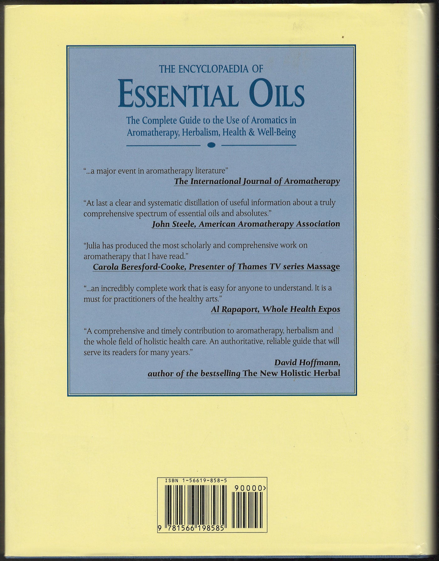 The Encyclopaedia of Essential Oils by Julia Lawless back cover