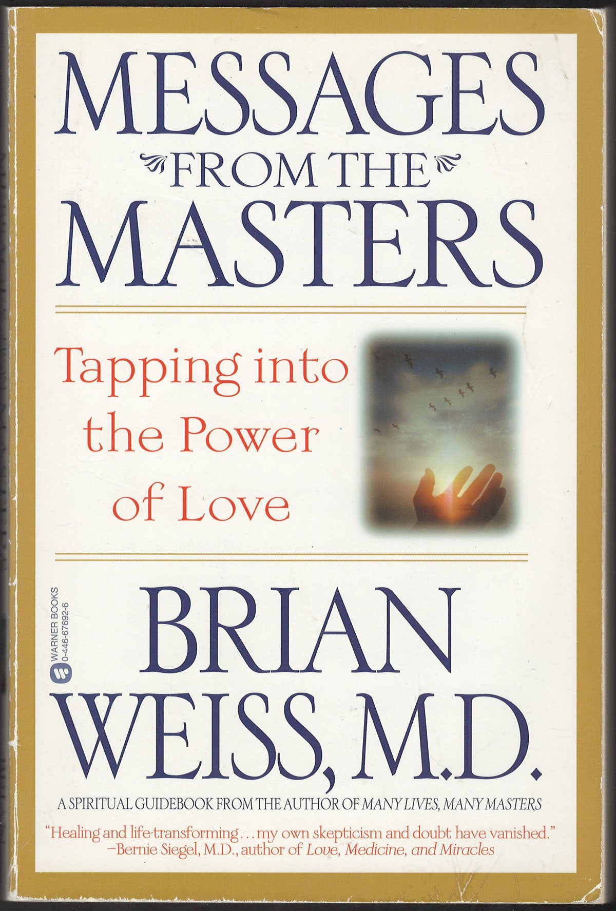 Front cover of Messages from the Masters by Brian Weiss with a gold border.