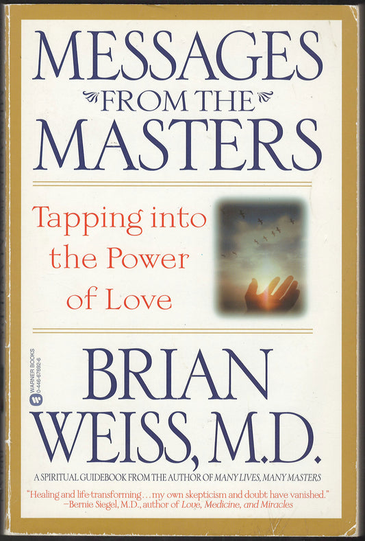 Front cover of Messages from the Masters by Brian Weiss with a gold border.